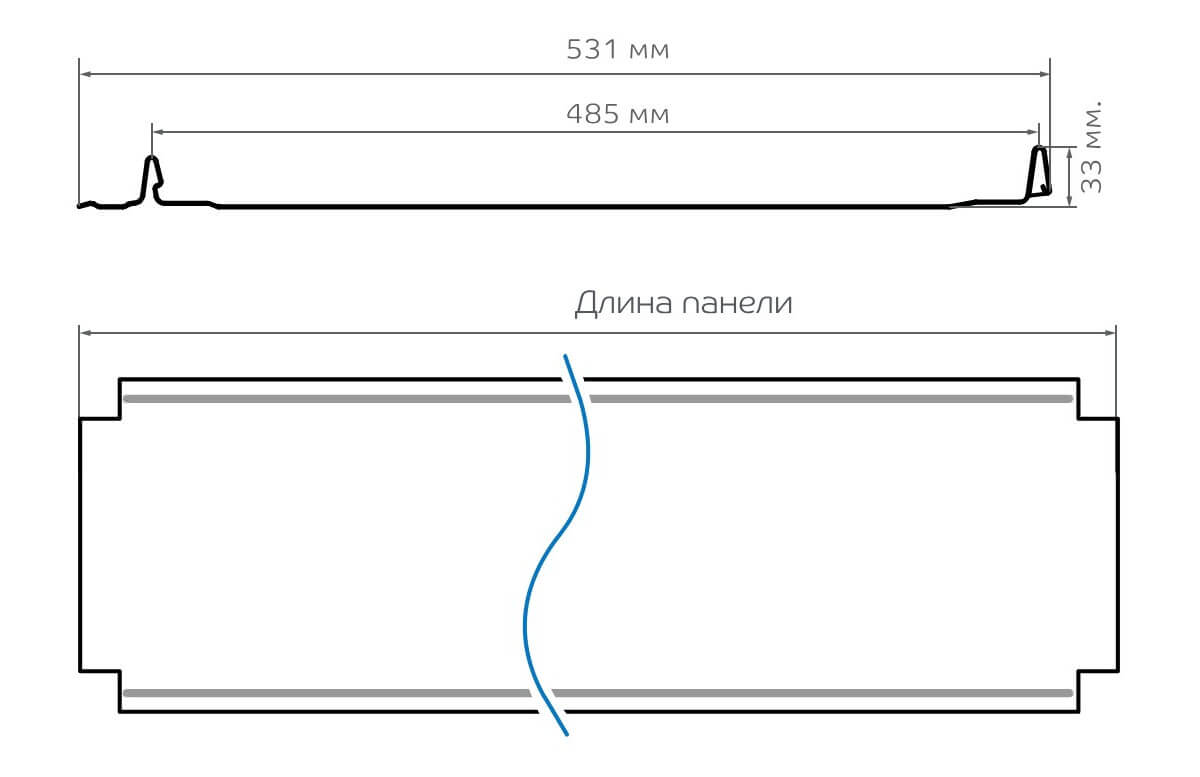 Чертеж фальцевой панели (картины)