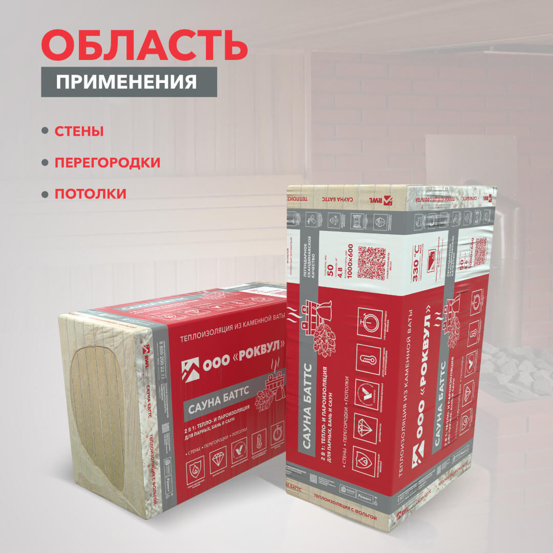 Минеральная вата ROCKWOOL САУНА БАТТС